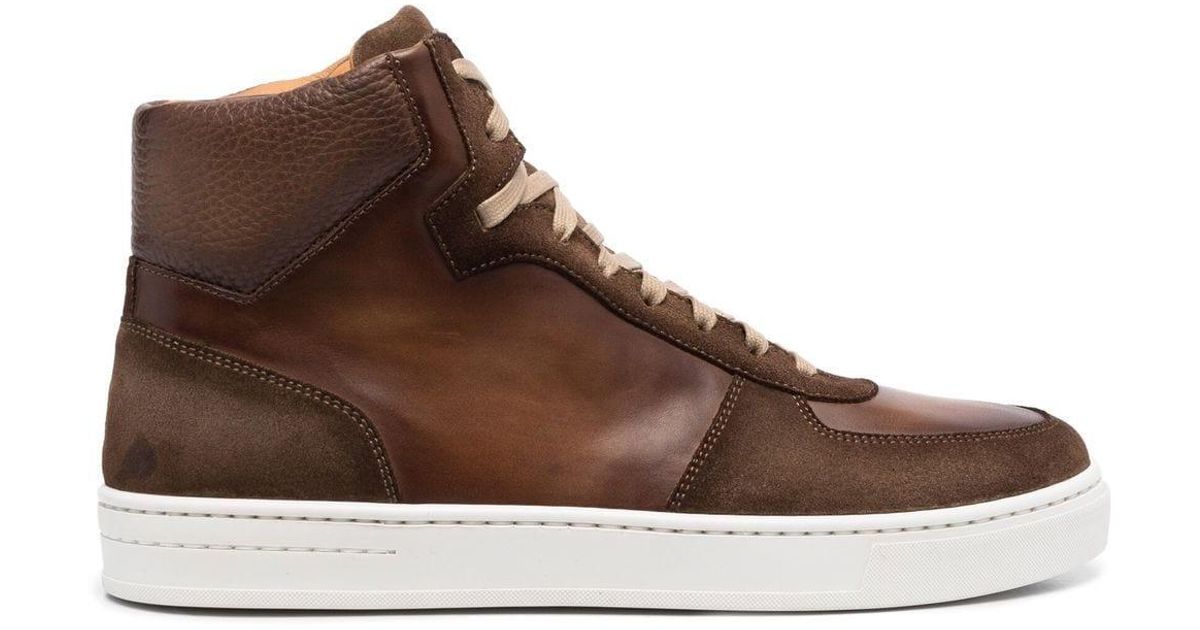 Magnanni Leather Lace-up High-top Sneakers in Brown for Men | Lyst Canada