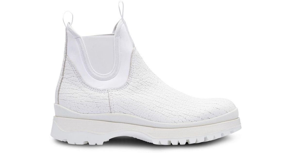 Prada Crackle Ankle Boots in White for Men | Lyst Canada