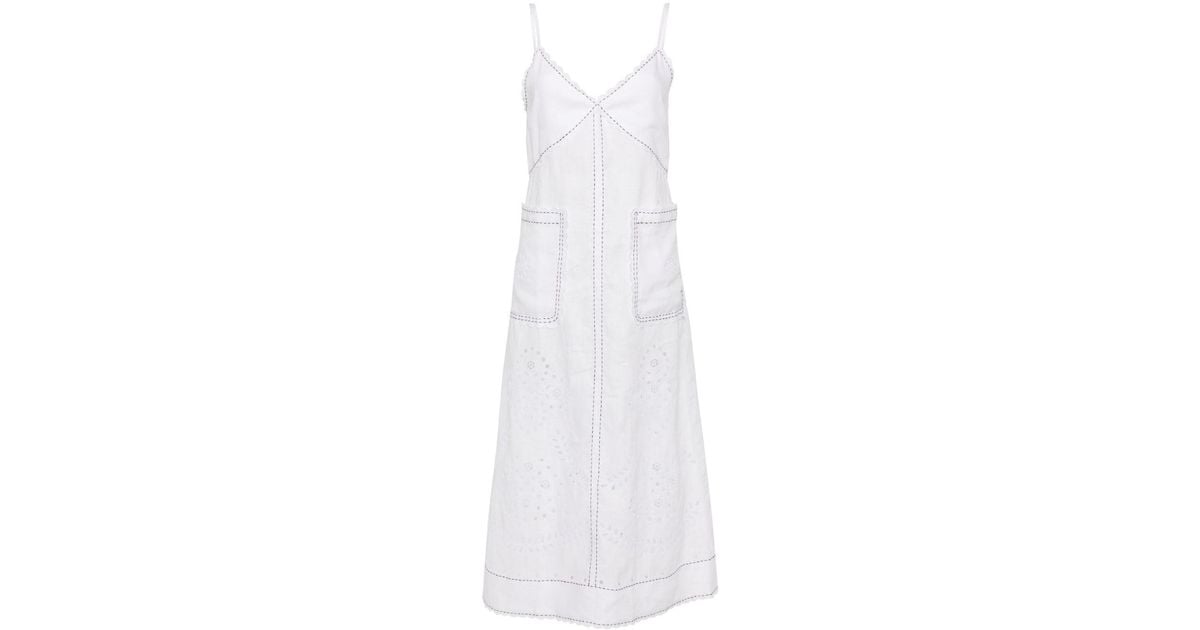 Vita Kin Luna Linen Midi Dress In White - Foto 8