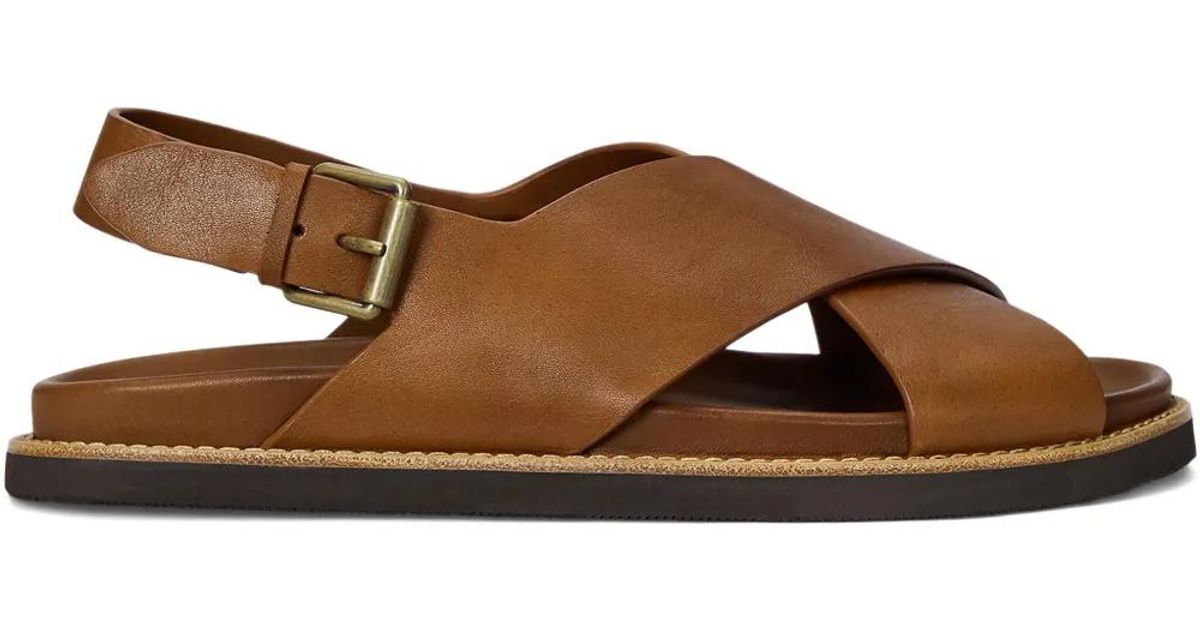 Zane Ralph Polo Ralph Lauren Zane Leather Sandals in Brown for Men | Lyst UK