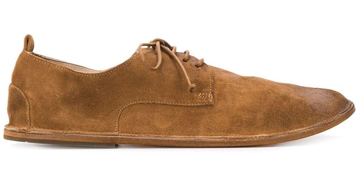 Marsèll Suede Flat-sole Derby Shoes in Brown for Men - Lyst