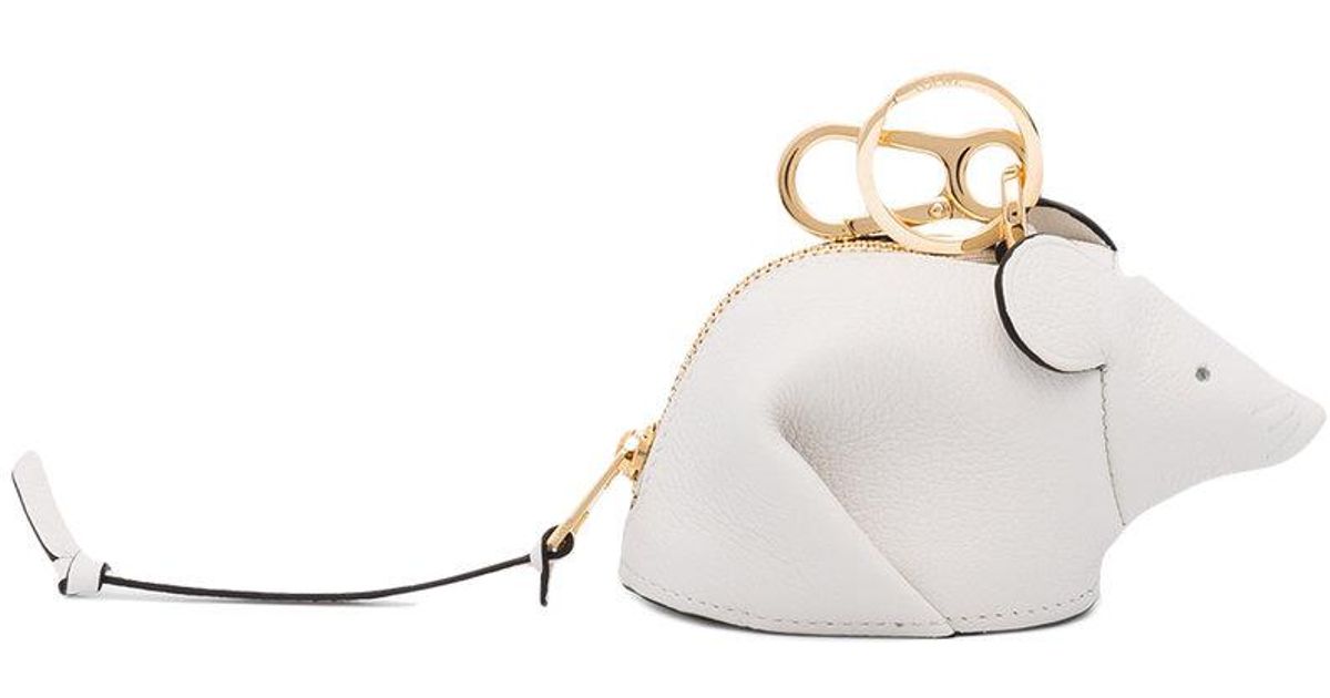 Loewe Leather Mouse Shaped Bag Charm in 