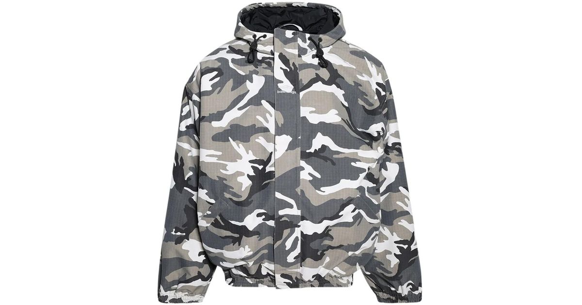 Balenciaga Camouflage-Print Ski Jacket in Grey for Men | Lyst UK