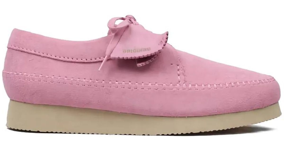 Clarks Weaver Lace-Up Derby Shoes in Pink for Men | Lyst