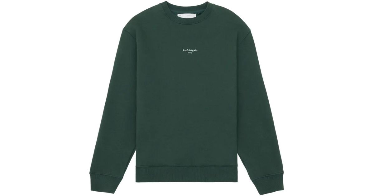 Axel Arigato Focus Crew-Neck Sweatshirt in Green for Men | Lyst