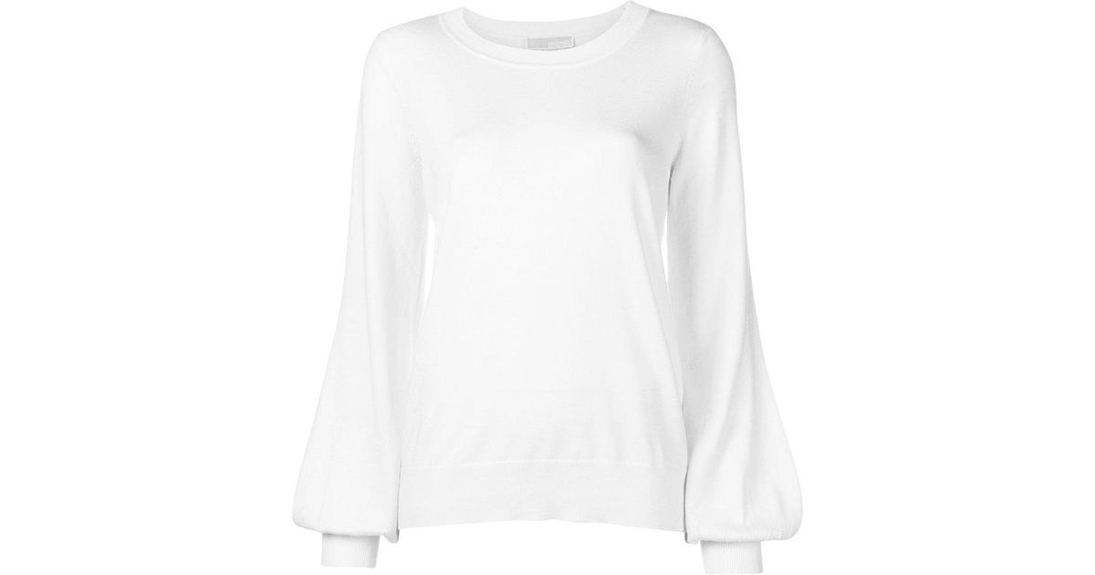 MICHAEL Michael Kors Cashmere Bishops Sleeve Jumper in White - Lyst