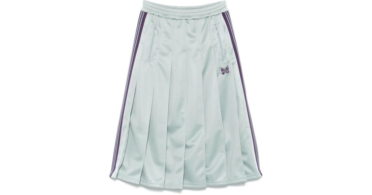 Needles Pleated Track Skirt in Blue | Lyst