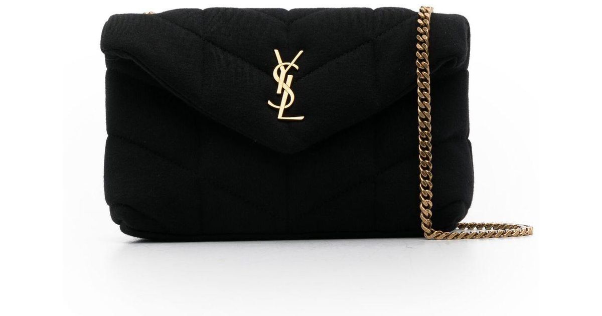 Saint Laurent Wool Small Puffer Toy Crossbody Bag in Black Lyst