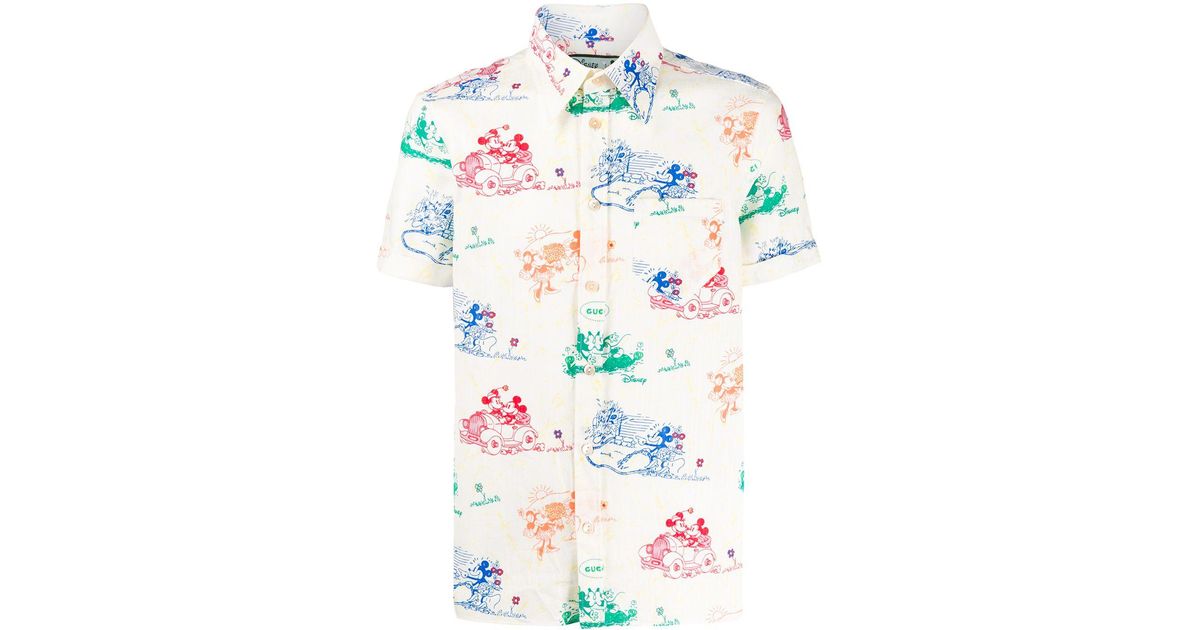 Gucci X Disney Mickey And Minnie Print Shirt for Men | Lyst UK