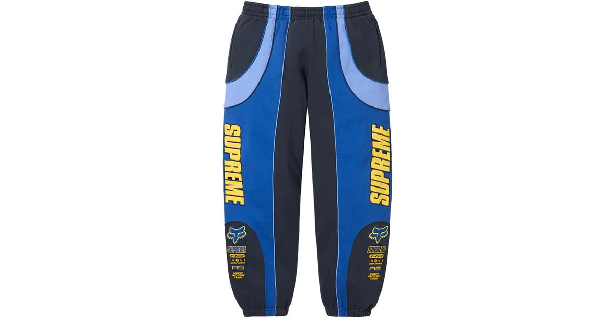Supreme X Fox Racing Logo-Detailed Track Pants in Blue for Men | Lyst