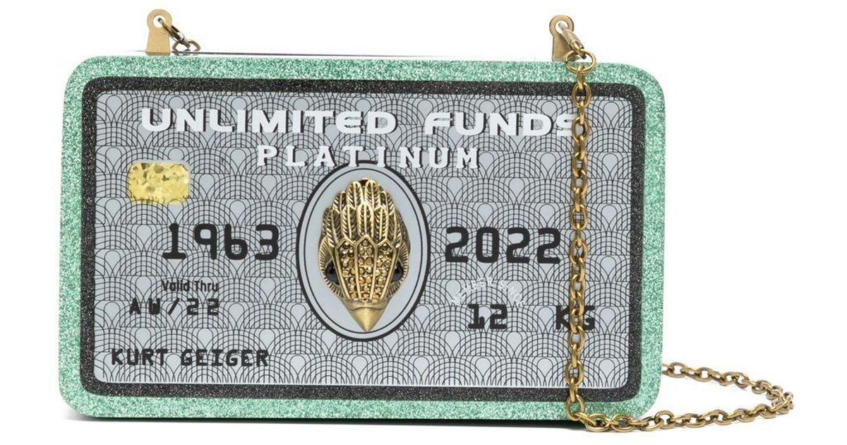 Geiger Card Kurt Geiger Credit Card Clutch Bag in Grey | Lyst UK