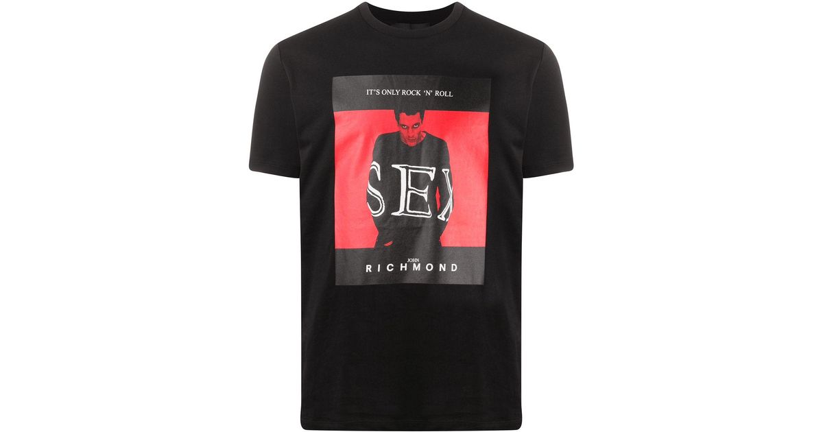 John Richmond It's Only Rock N' Roll Print T-shirt in Black for Men | Lyst