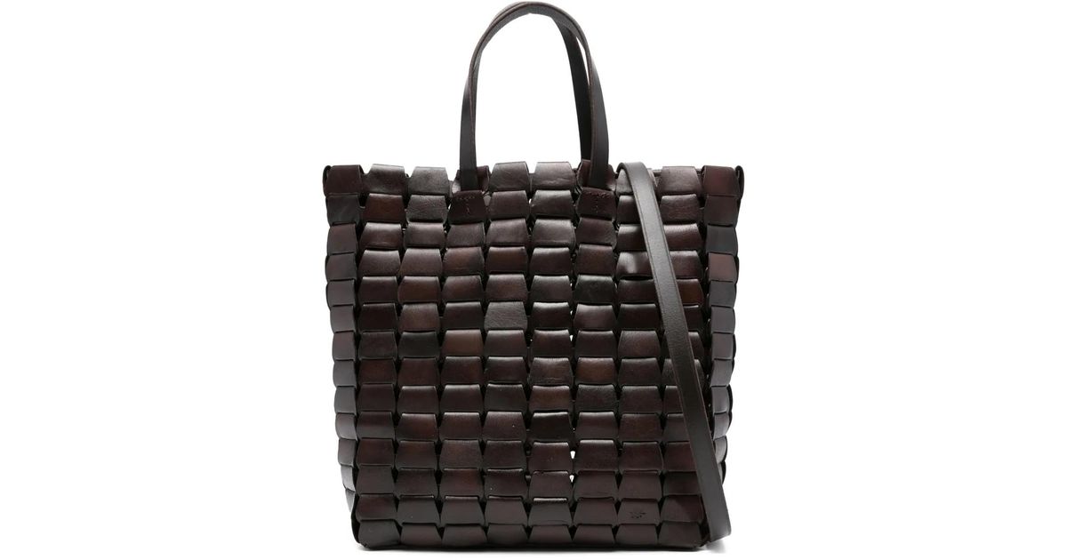 Dragon Diffusion Leather Woven Tote Bag in Black | Lyst UK