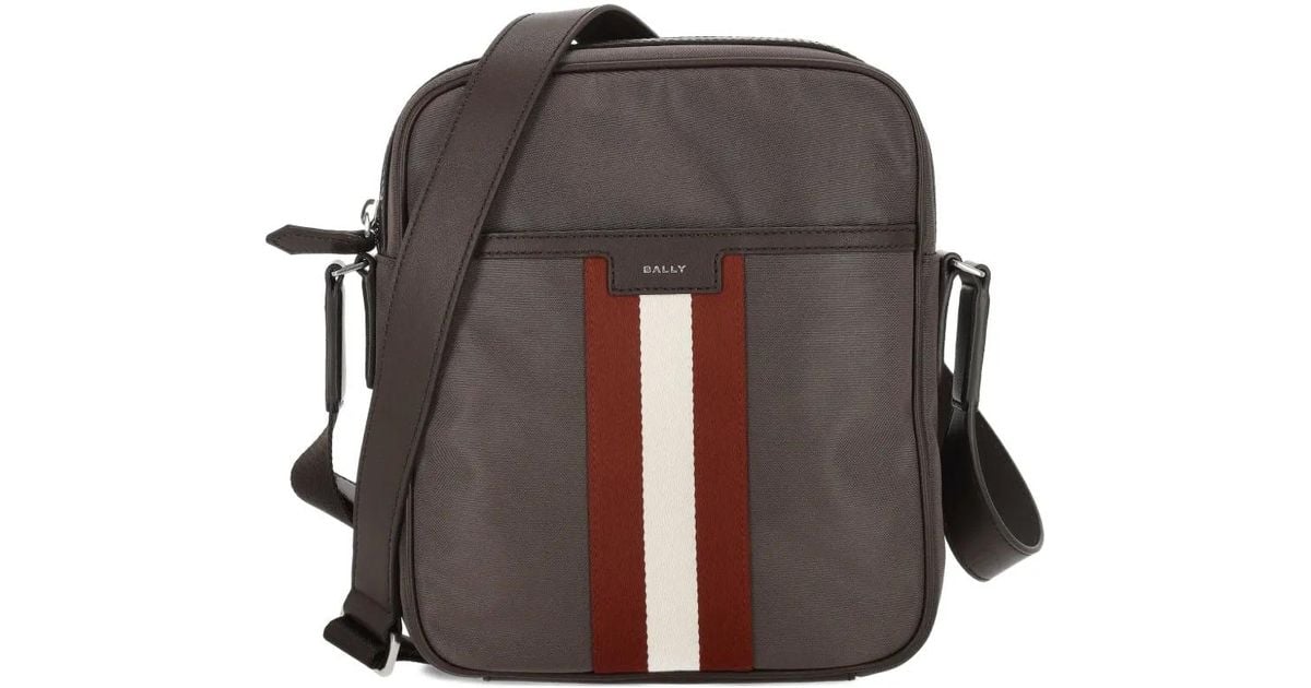 Bally Code Striped Shoulder Bag in Brown for Men Lyst UK