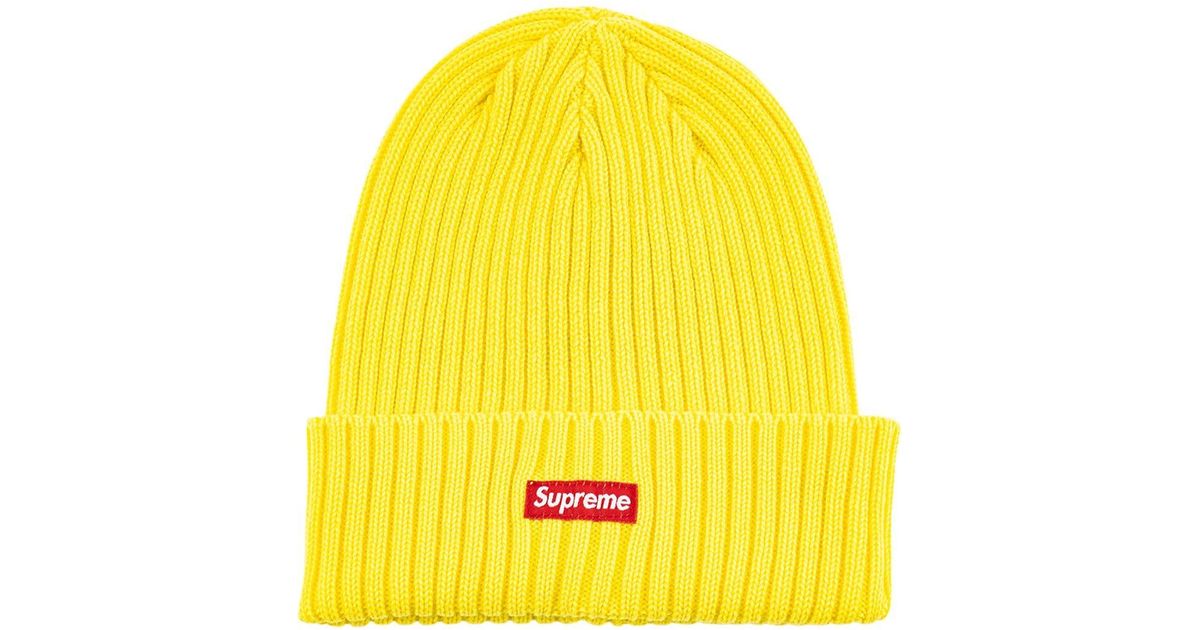 Supreme Overdyed Ribbed Knit Beanie in Yellow - Lyst