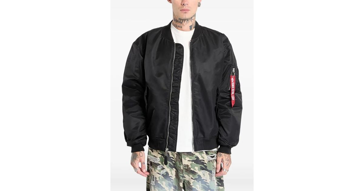Alpha Industries Ma-1 Cs Zip Bomber Jacket in Black for Men | Lyst UK