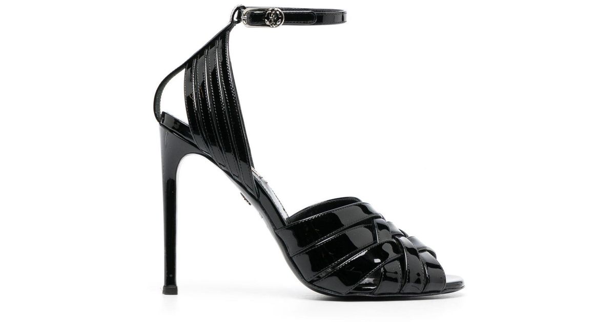 Roberto Cavalli Caged Patent-leather Pumps in Black | Lyst