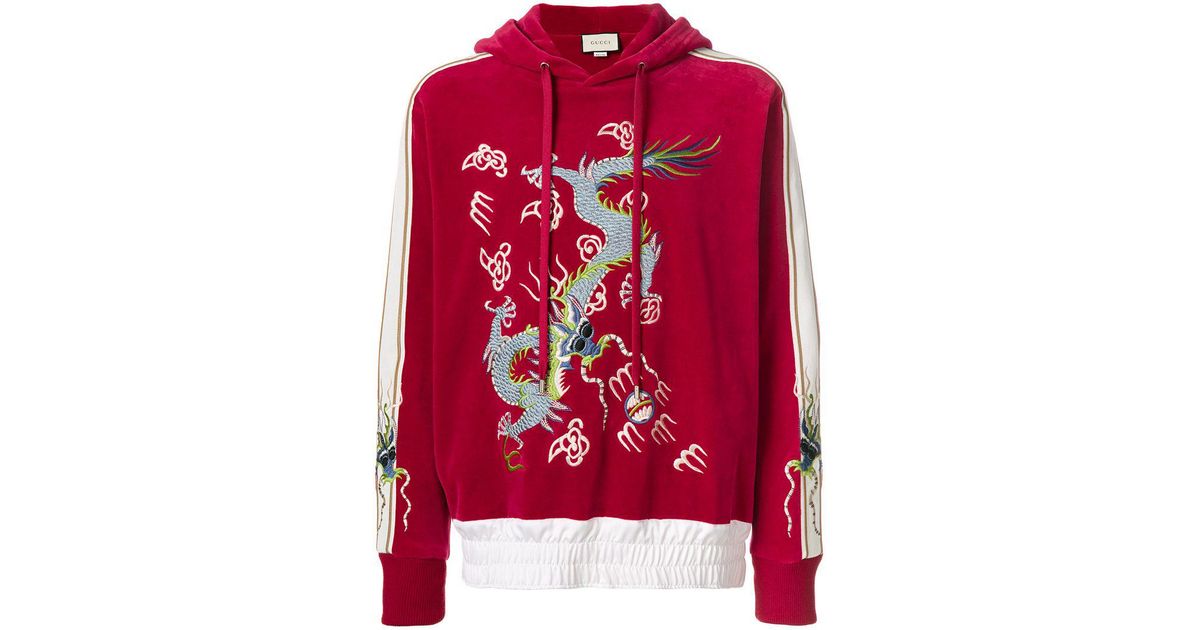 gucci red dragon hoodie