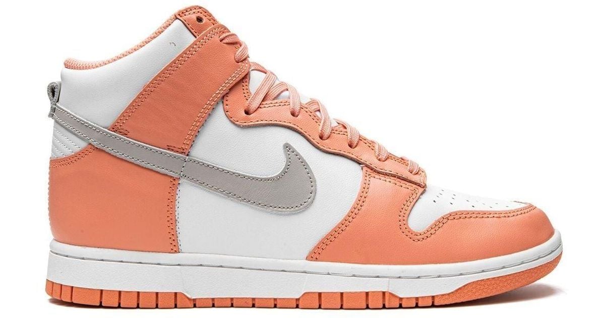 Nike Leather Dunk High Sneakers in Orange (Pink) | Lyst
