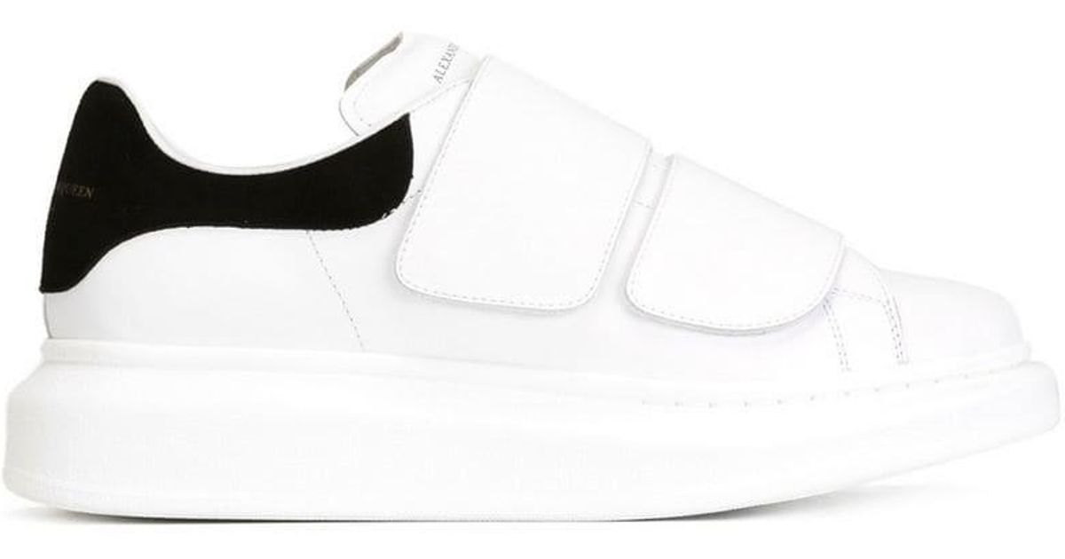 Alexander McQueen Leder Sneakers mit Klettverschluss in Weiß - Lyst