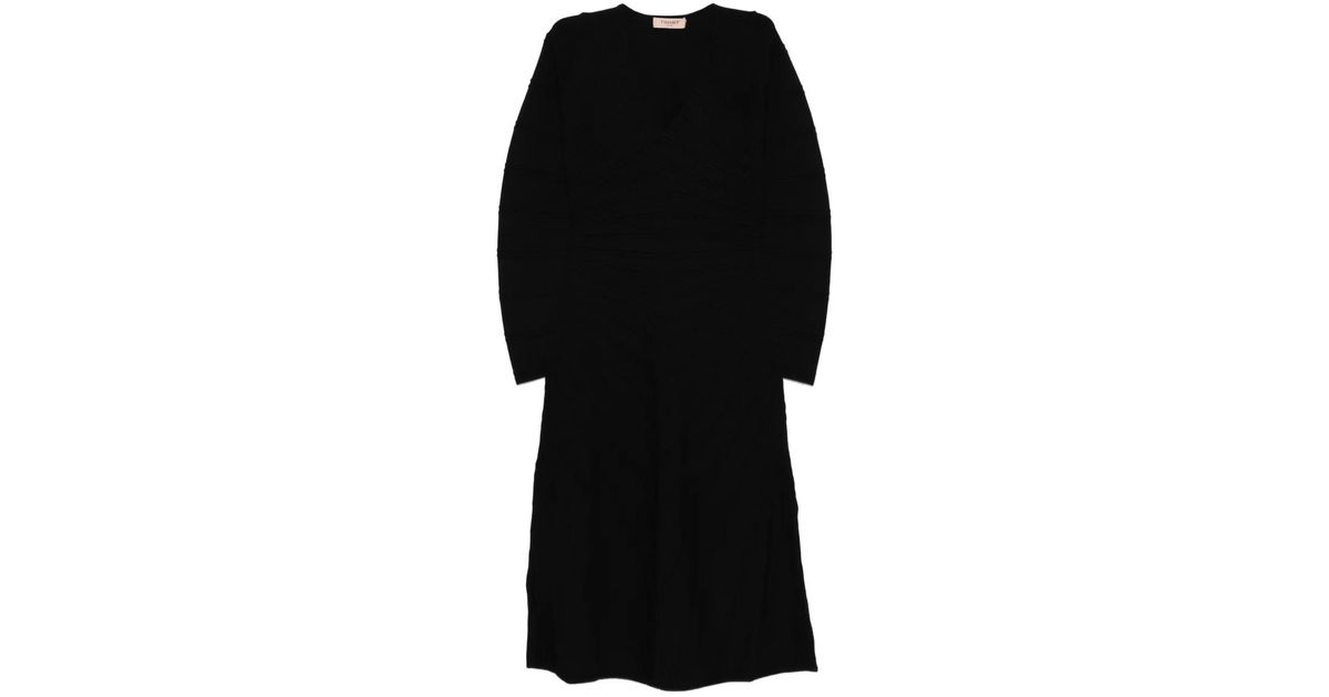 Twinset Vネック ドレス ブラック | Lyst