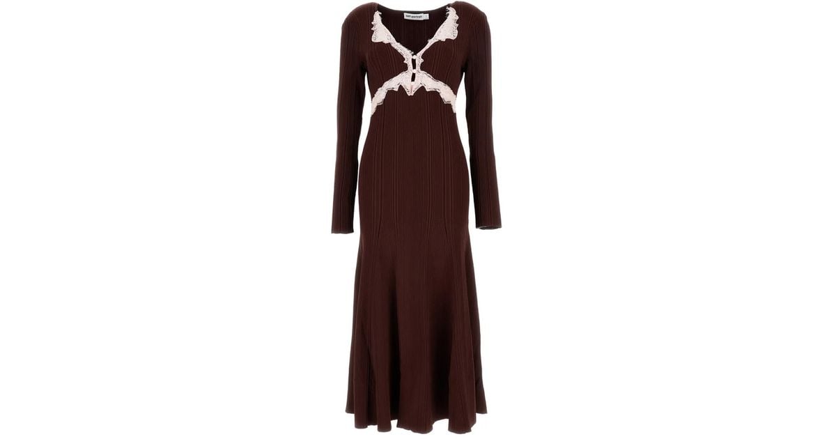 a line midi dress pink Self-Portrait SS/16 Black Balloon-Sleeve Lace A-Line Mini Dress – Blogger  Armoire main image 1