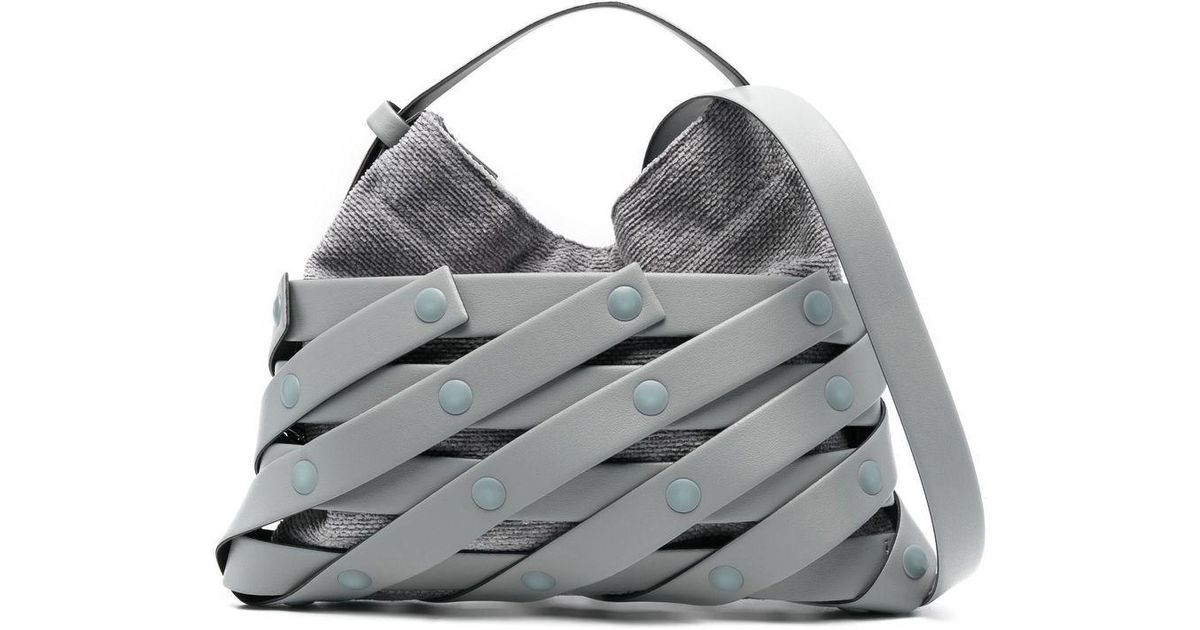 Issey Miyake Spiral Grid Shoulder Bag in Grey (Gray) | Lyst