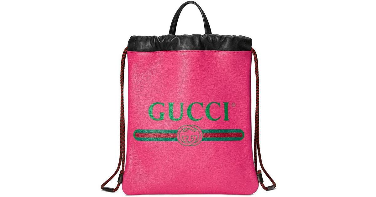 Zaino ' Print'Gucci in Pelle di colore Rosa | Lyst