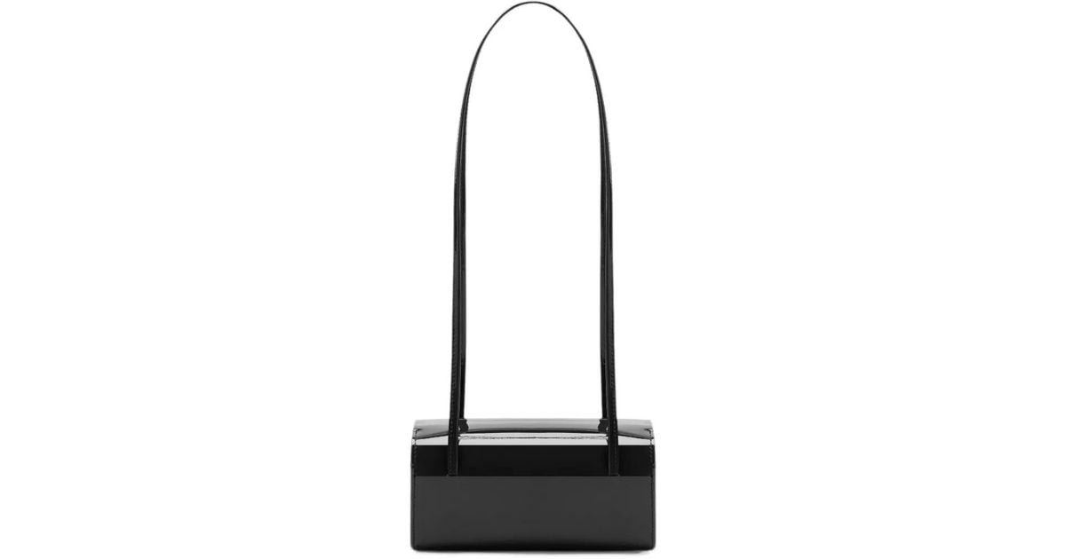 Faune Sign Faune Patent-Finish Box Shoulder Bag in White | Lyst