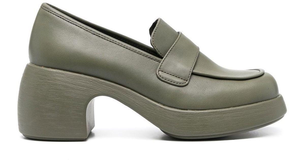Camper Thelma 75mm Leather Loafers in Gray | Lyst