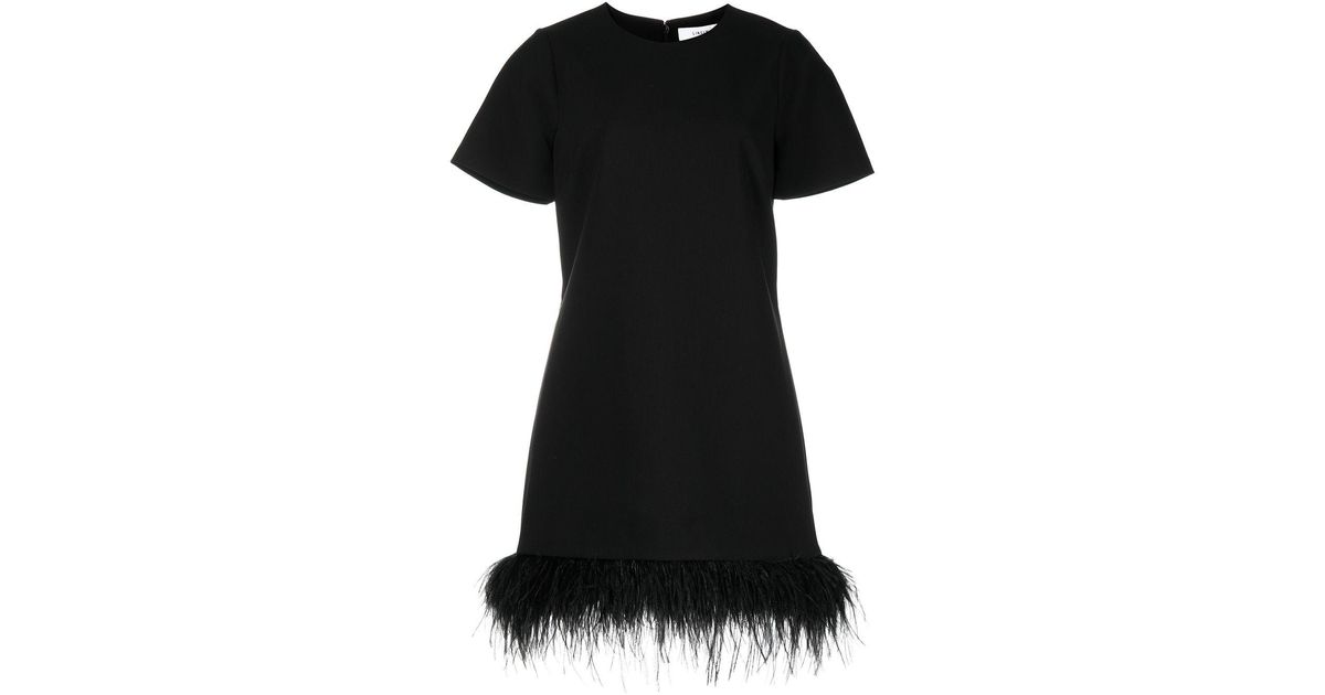 Likely Marullo Feather-trim Mini Dress in Black | Lyst