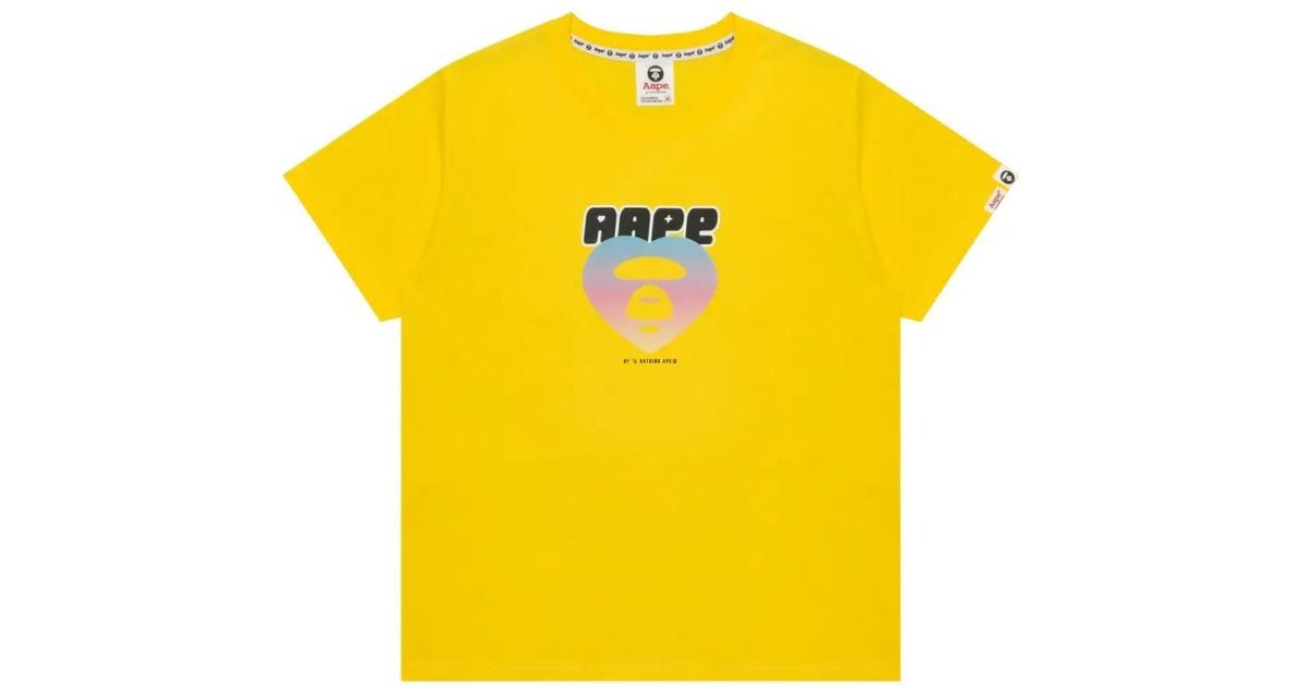 Aape By A Bathing Ape Heart-Graphic T-Shirt in Yellow | Lyst