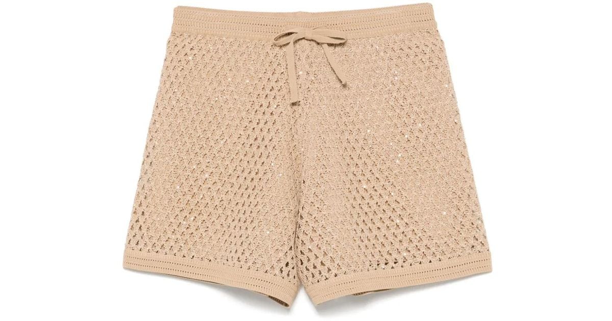 Sandro オープンニット ショートパンツ ナチュラル | Lyst