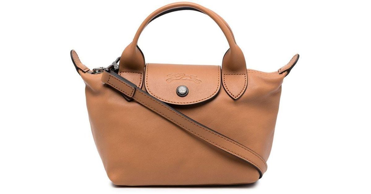 Longchamp Leather Xs Le Pliage Tote Bag in Brown Lyst UK