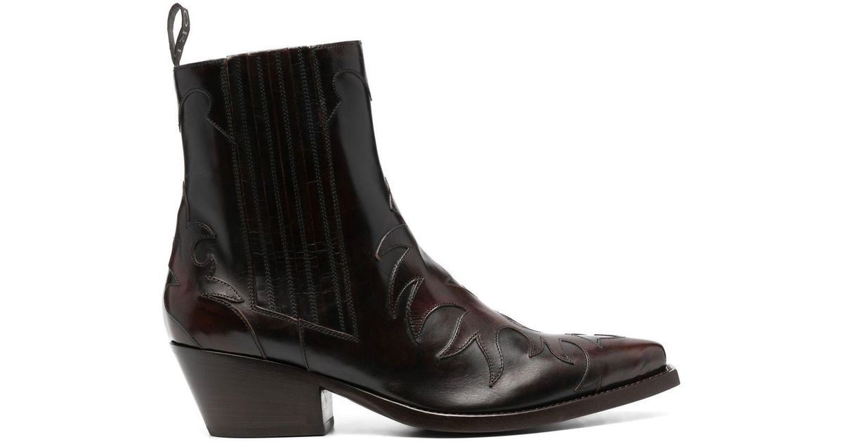 Sartore Leather Cuban Chelsea Boots in Brown (Black) | Lyst