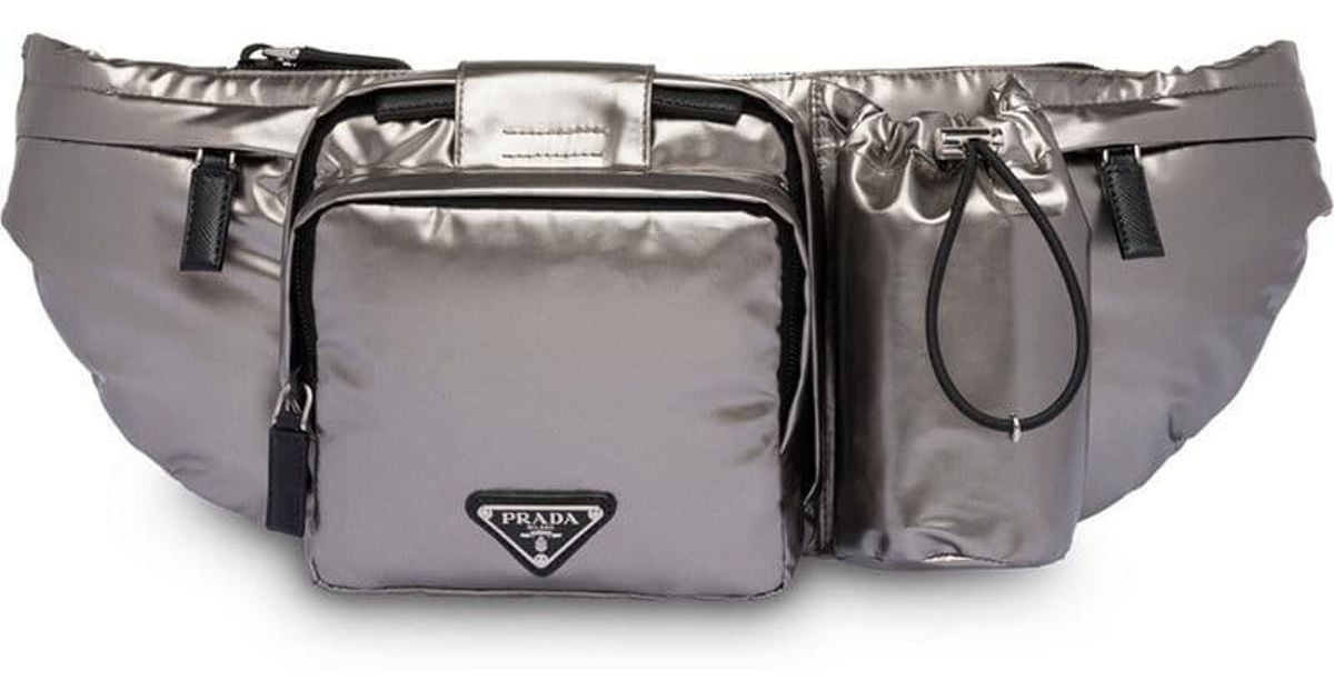 Prada Technical Fabric Belt Bag in Metallic for Men - Lyst