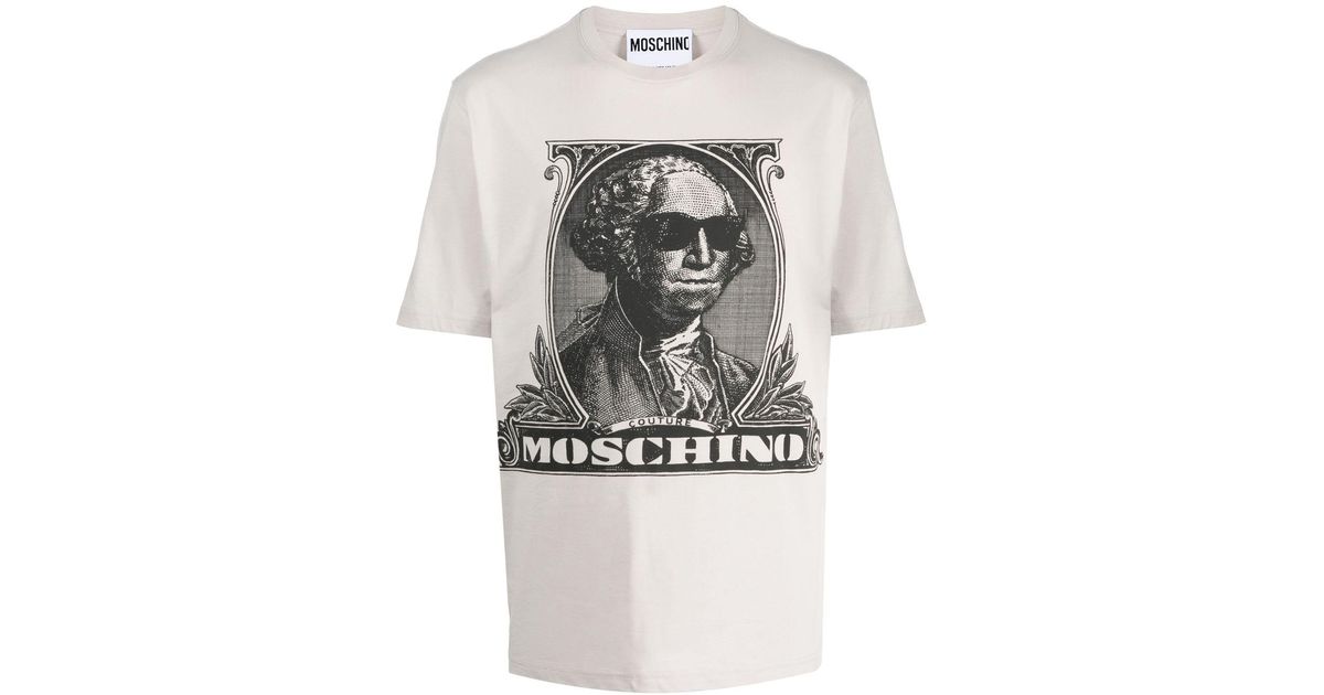 mens grey moschino t shirt