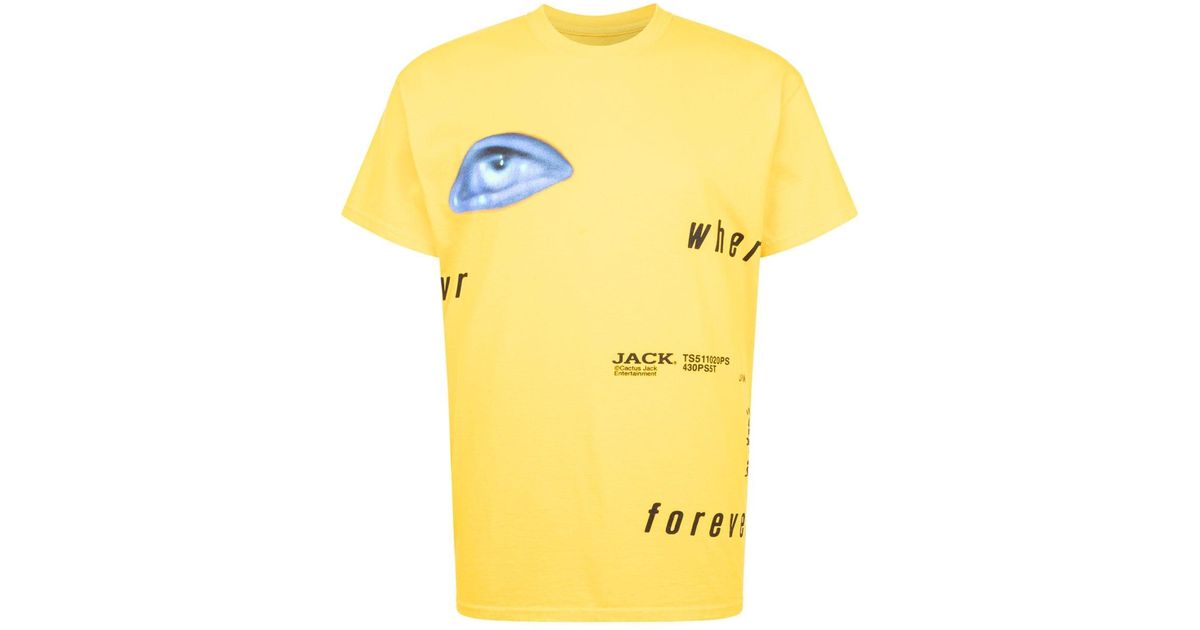 Travis Scott Cotton X Playstation Digital Eye I T shirt In Yellow For 