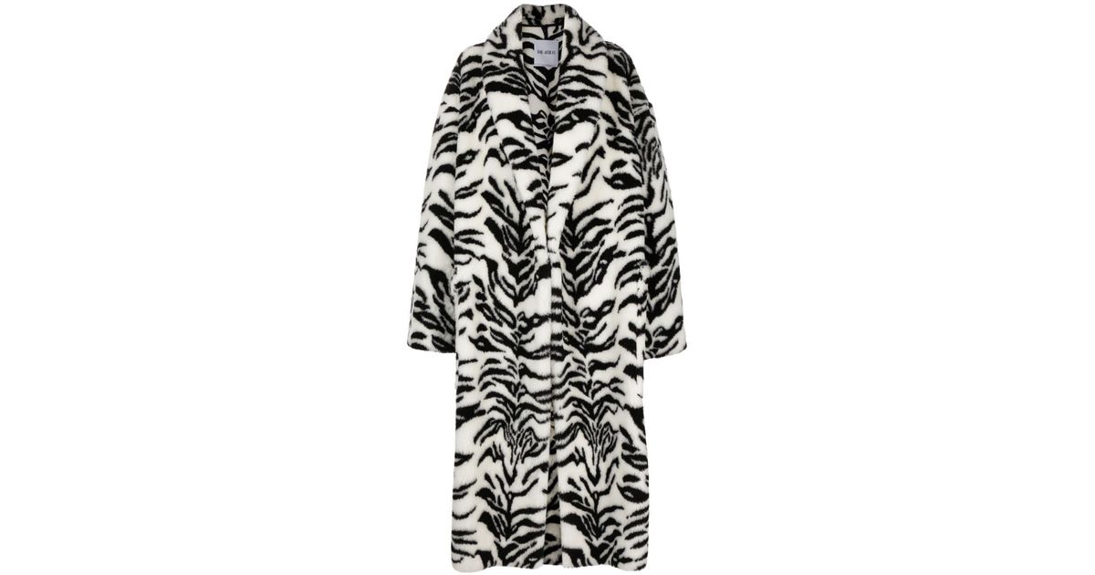 Faux fur zebra coat deals