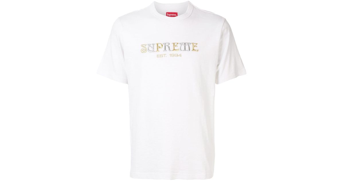 Supreme Cotton Nouveau Logo Tee in White for Men - Lyst