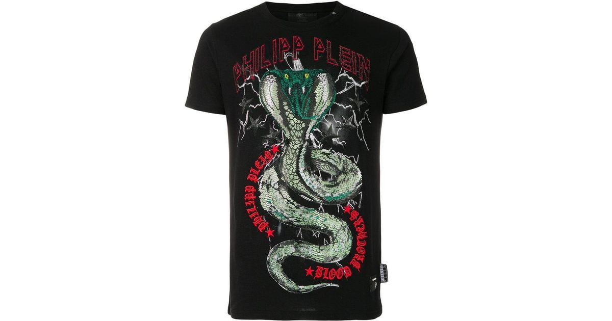 Philipp Plein Cobra T-shirt in Black for Men | Lyst