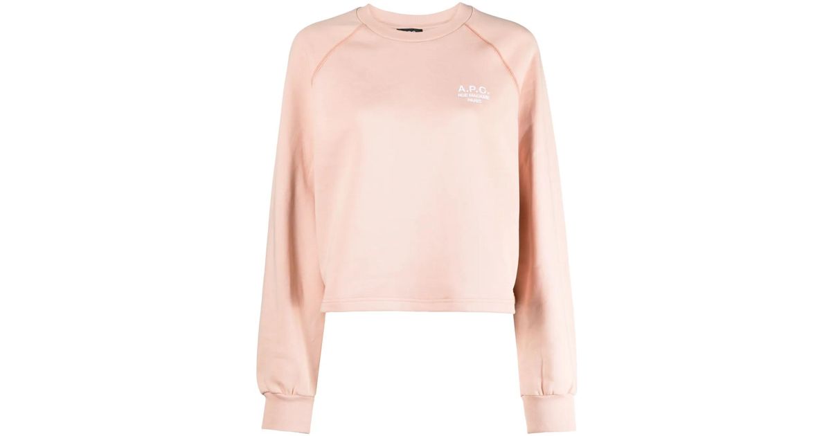 A.P.C. Oona Logo-Embroidered Sweatshirt in Pink | Lyst UK