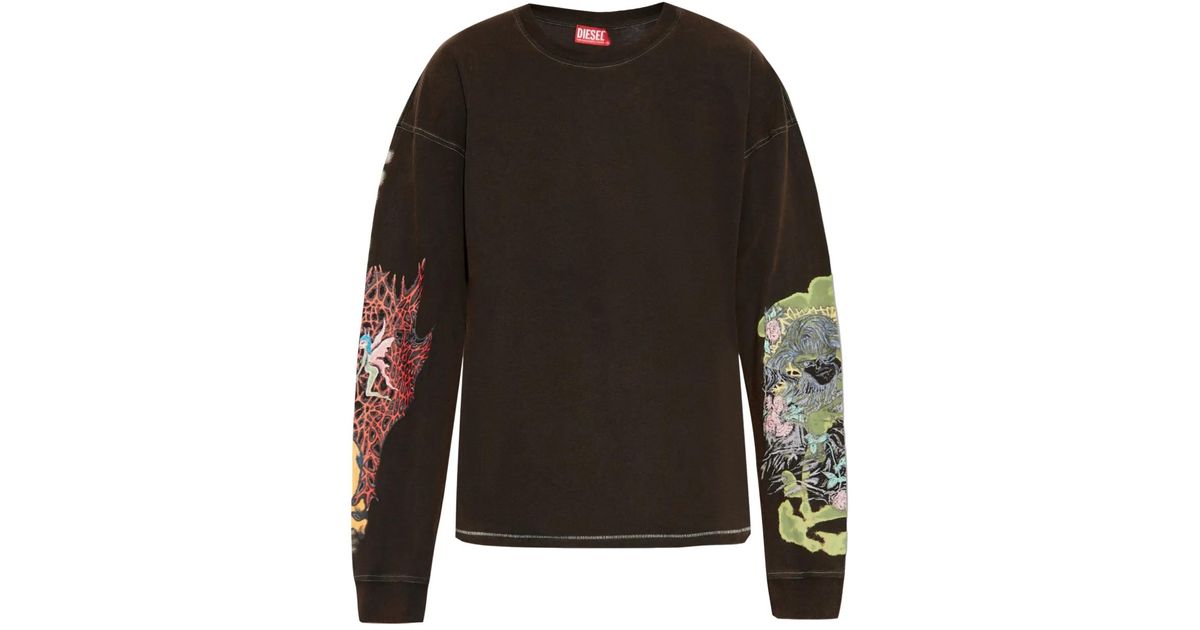 DIESEL Long Sleeve T-Shirt T-Boxt-Ls-R4 in Black for Men | Lyst