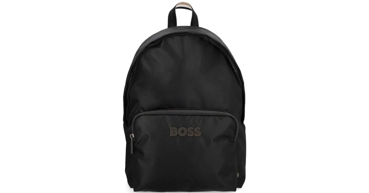 BOSS Logo-Detail Backpack in Black for Men | Lyst