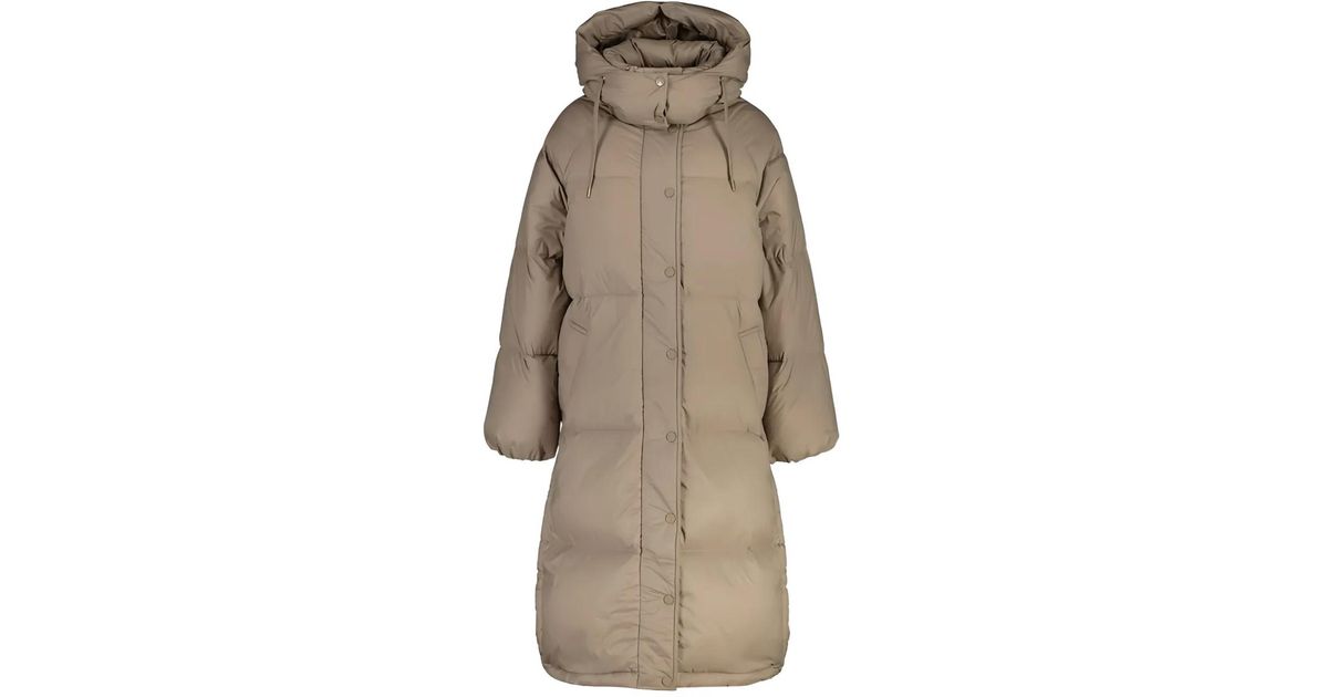 GANT Hooded Down Coat In Natural Lyst GANT Hooded Down Coat In Natural Lyst