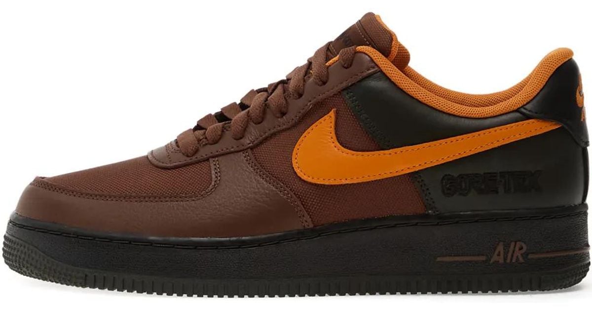 Nike Air Force 1 Gore-Tex Logo-Detailed Sneakers in Brown for Men | Lyst UK