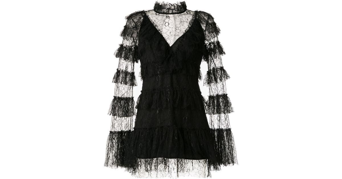 Alice McCALL The Zen Ruffled Tulle Mini Dress in Black | Lyst