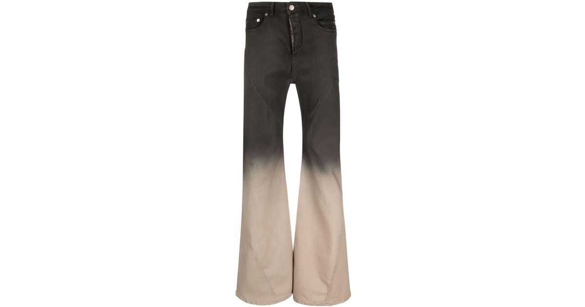 Rick Owens Gradient-effect Flared Jeans in Gray for Men | Lyst