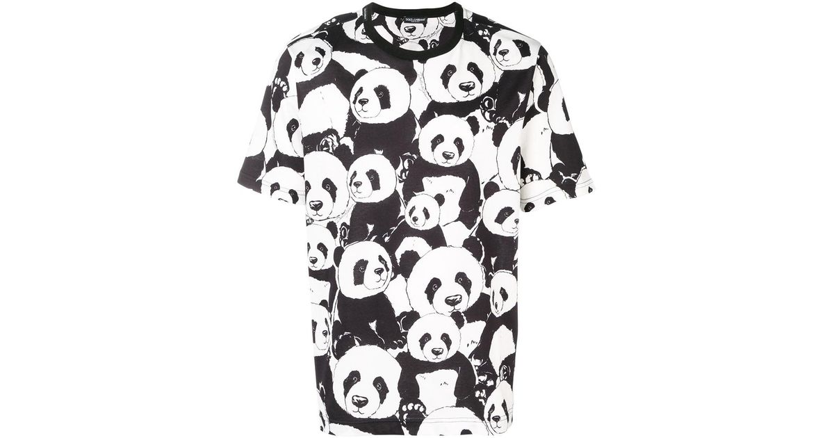 Camiseta con estampado de panda Dolce & Gabbana de hombre de color Negro |  Lyst