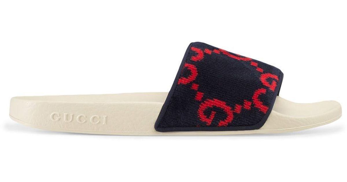 gucci terry cloth slides